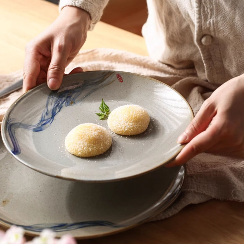 Retro Stoneware Breakfast Plate