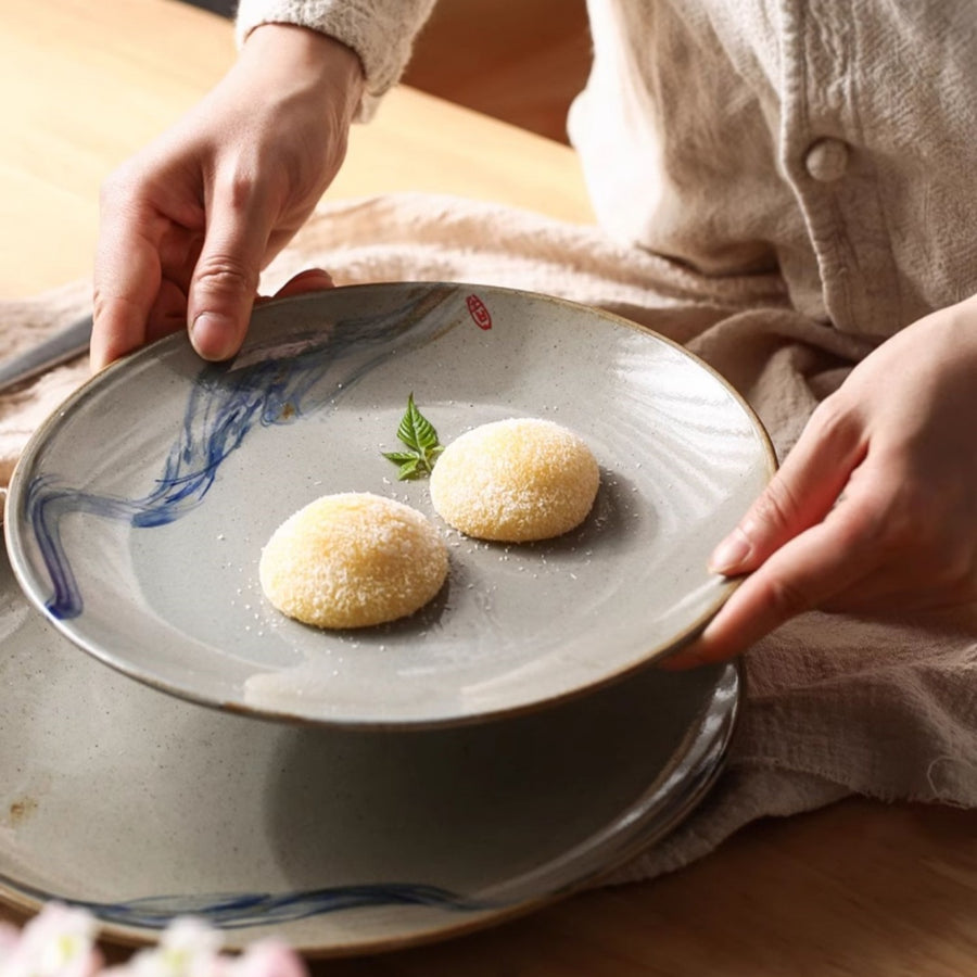 Retro Stoneware Breakfast Plate