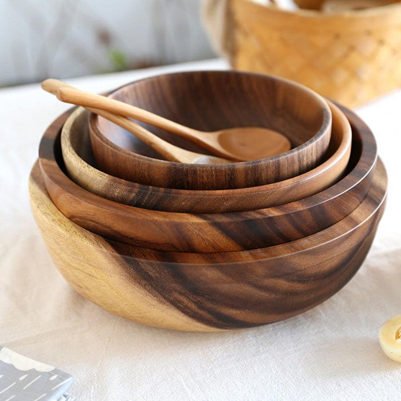 Natural Wooden Serving Bowl